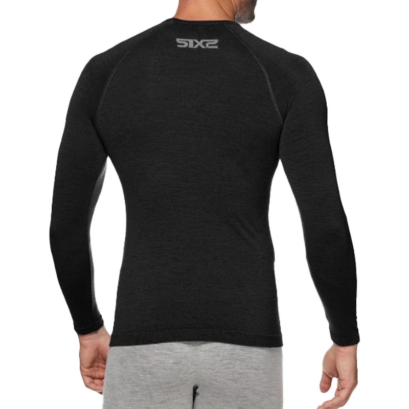 Thermisch T-shirt met lange mouwen SIXS TS2 MERINOS zwart