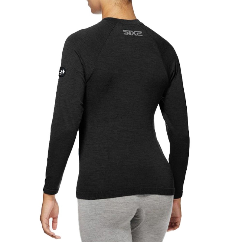 Thermisch T-shirt met lange mouwen SIXS TS2 MERINOS zwart