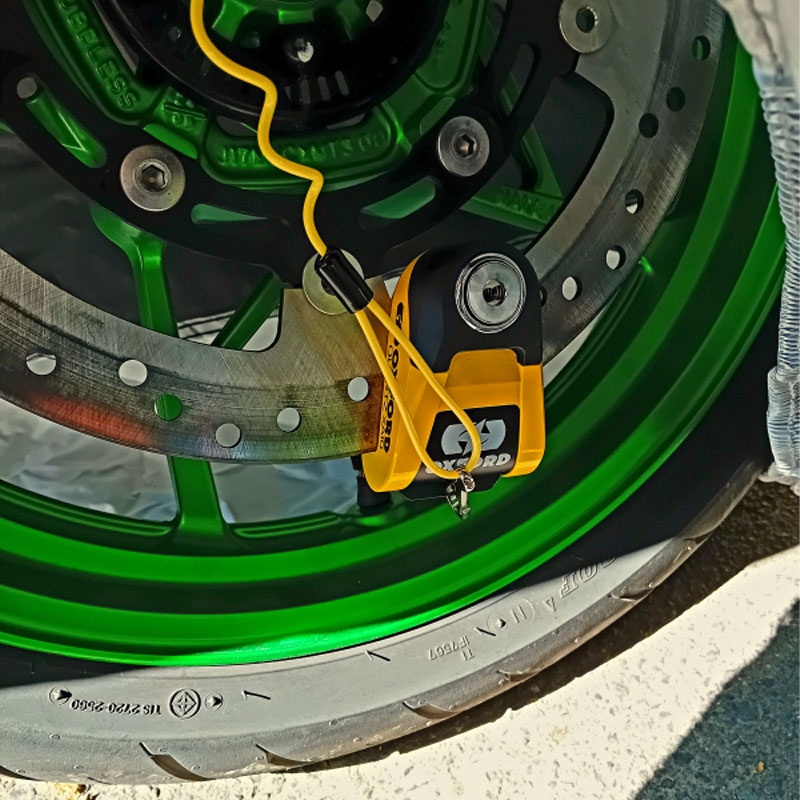 Oxford Quartz Alarm XA10 schijfremvergrendeling geel-zwart