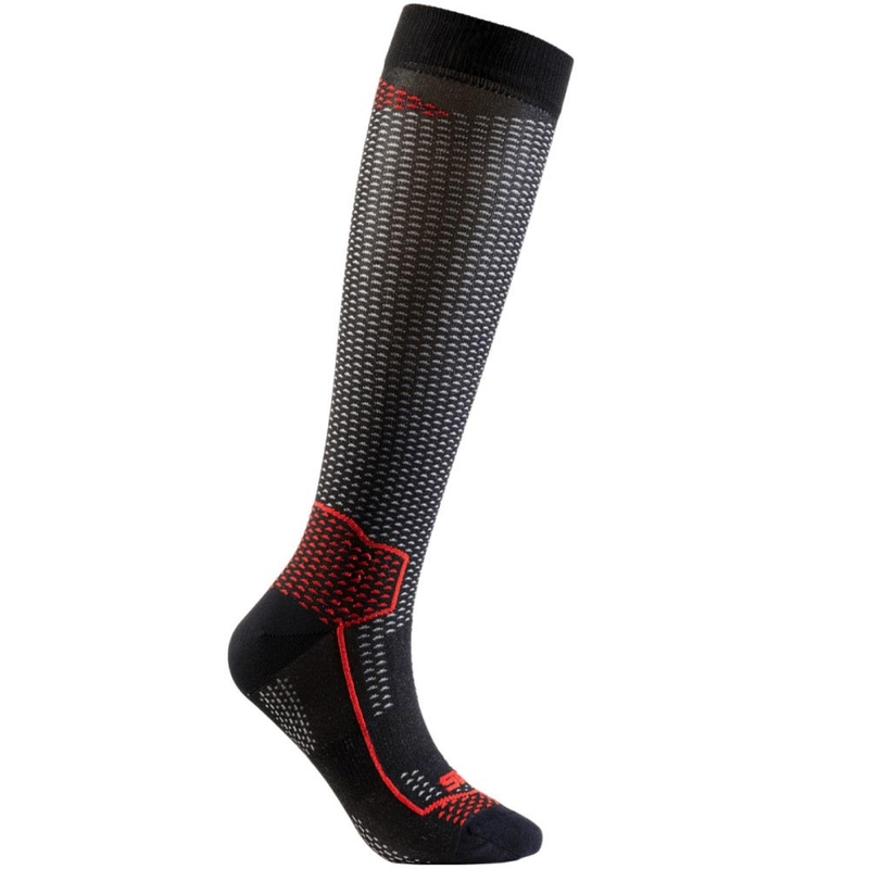 Functionele kniekousen SIXS LONG V3 zwart carbon-rood