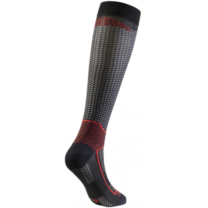 Functionele kniekousen SIXS LONG V3 zwart carbon-rood