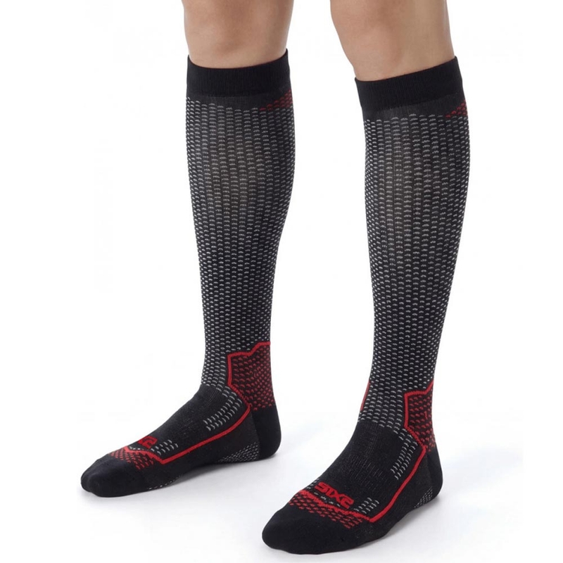 Functionele kniekousen SIXS LONG V3 zwart carbon-rood