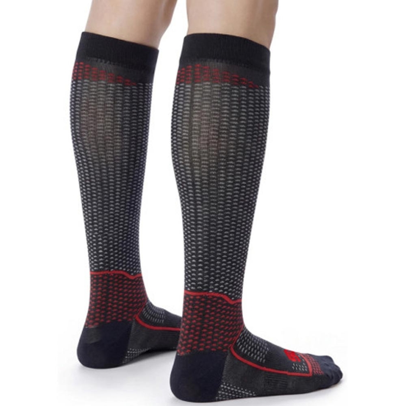 Functionele kniekousen SIXS LONG V3 zwart carbon-rood