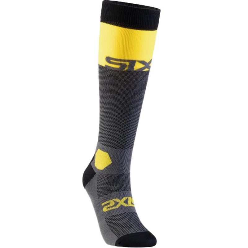 Functionele kniekousen SIXS LONG RACING V2 donkergrijs-geel