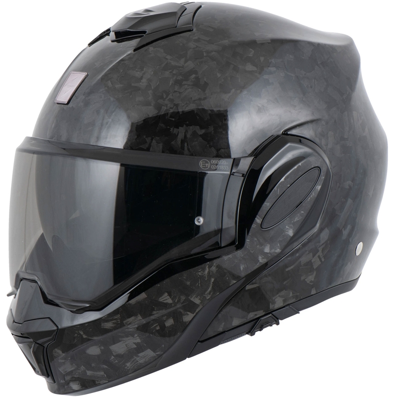 Scorpion EXO-TECH EVO ONYX CARBON Solid flip-up motorhelm zwart