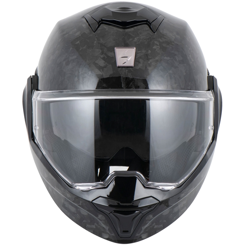 Scorpion EXO-TECH EVO ONYX CARBON Solid flip-up motorhelm zwart