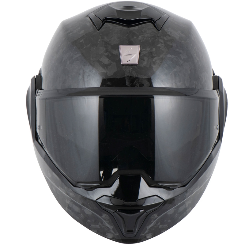 Scorpion EXO-TECH EVO ONYX CARBON Solid flip-up motorhelm zwart