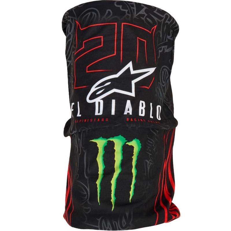 Alpinestars FQ20 Monster Collection nekwarmer zwart-fluorescent rood-blauw-groen
