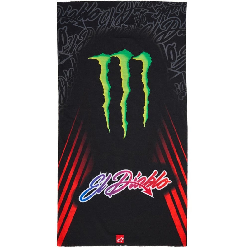 Alpinestars FQ20 Monster Collection nekwarmer zwart-fluorescent rood-blauw-groen