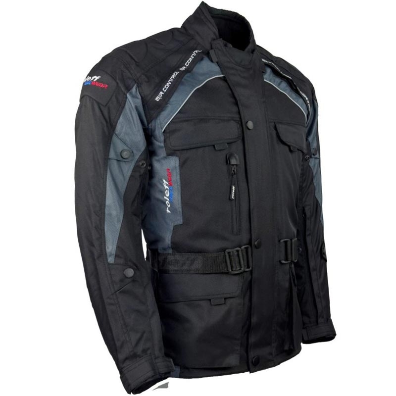 Roleff Liverpool motorjas zwart-grijs