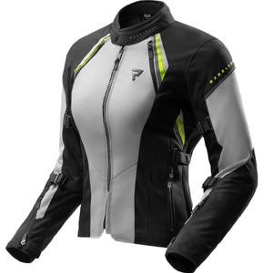 Dames motorjas Rebelhorn Swift lichtgrijs-fluorescent geel