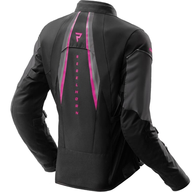 Dames motorjas Rebelhorn Swift zwart-grijs-roze