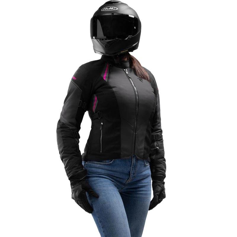 Dames motorjas Rebelhorn Swift zwart-grijs-roze