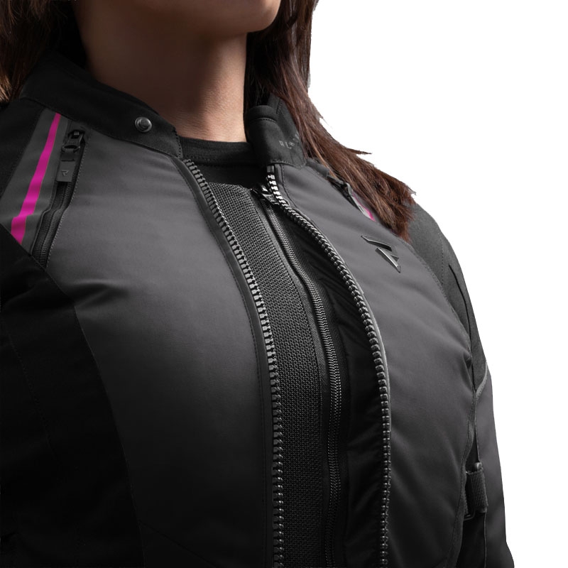 Dames motorjas Rebelhorn Swift zwart-grijs-roze