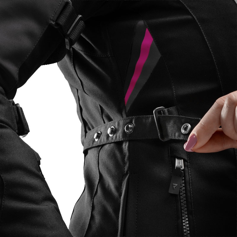 Dames motorjas Rebelhorn Swift zwart-grijs-roze