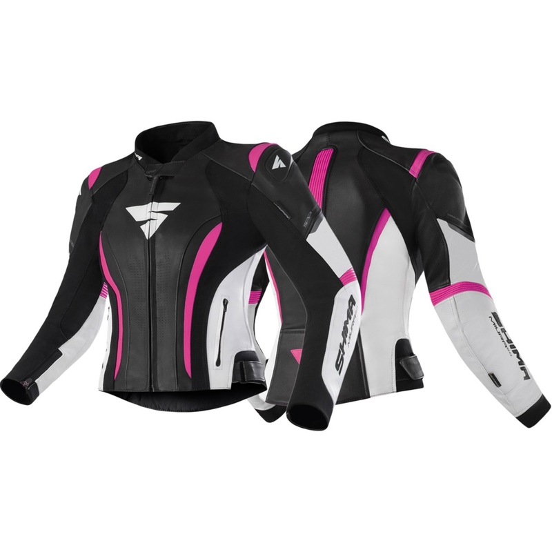 Dames motorjas Shima Miura 2.0 zwart-fluo roze