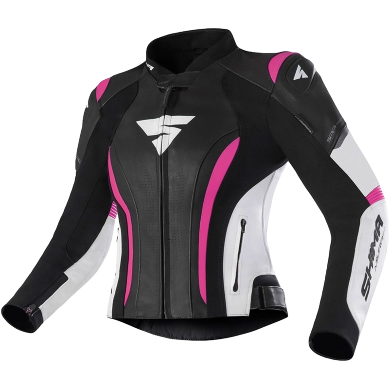 Dames motorjas Shima Miura 2.0 zwart-fluo roze
