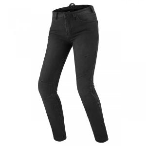 Damesmotorjeans met lange pijpen van Shima Metro in zwart.