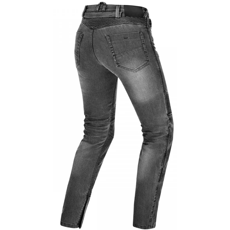 Damesmotorjeans met lange pijpen van Shima Zenith, grijs.