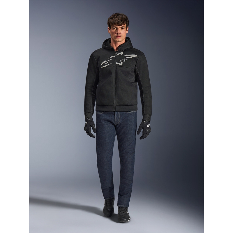 Alpinestars Chrome Superairflow motorsweatshirt zwart-donkergrijs-wit