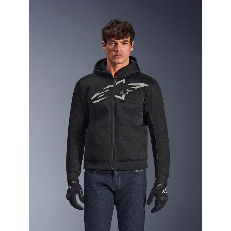 Alpinestars Chrome Superairflow motorsweatshirt zwart-donkergrijs-wit