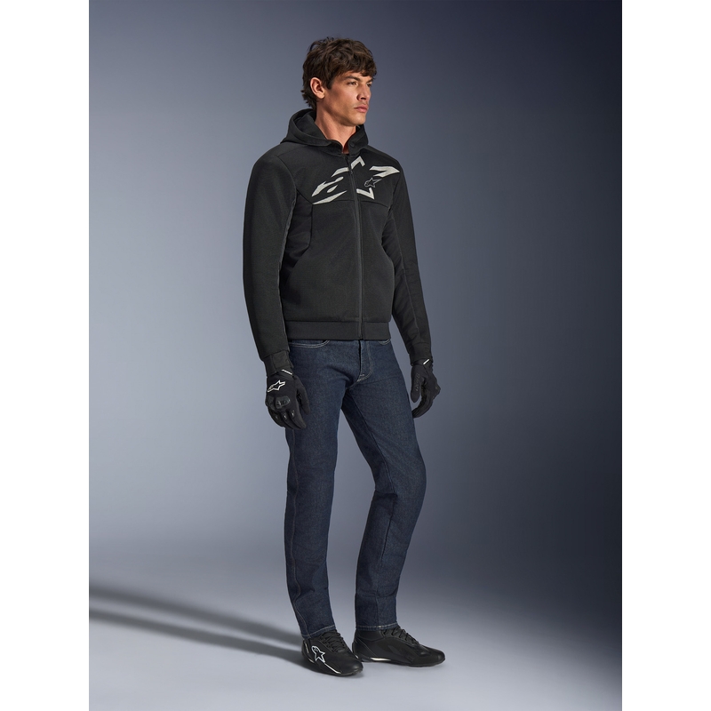 Alpinestars Chrome Superairflow motorsweatshirt zwart-donkergrijs-wit
