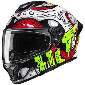 Integraal motorhelm HJC C71 Squeeze MC41 wit-geel-rood