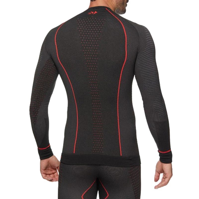 Functioneel T-shirt met lange mouwen SIXS TS2W CU zwart-rood