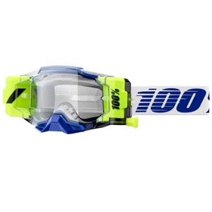 Motocrossbril 100% - USA Armega Forecast blauw met transparant plexiglas