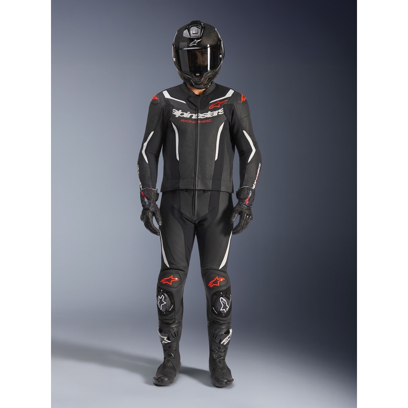 Alpinestars GP Force V2 tweedelig leren pak in zwart-wit-fluorrood