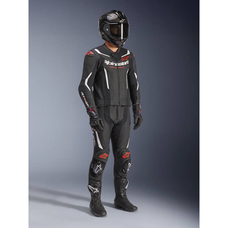Alpinestars GP Force V2 tweedelig leren pak in zwart-wit-fluorrood