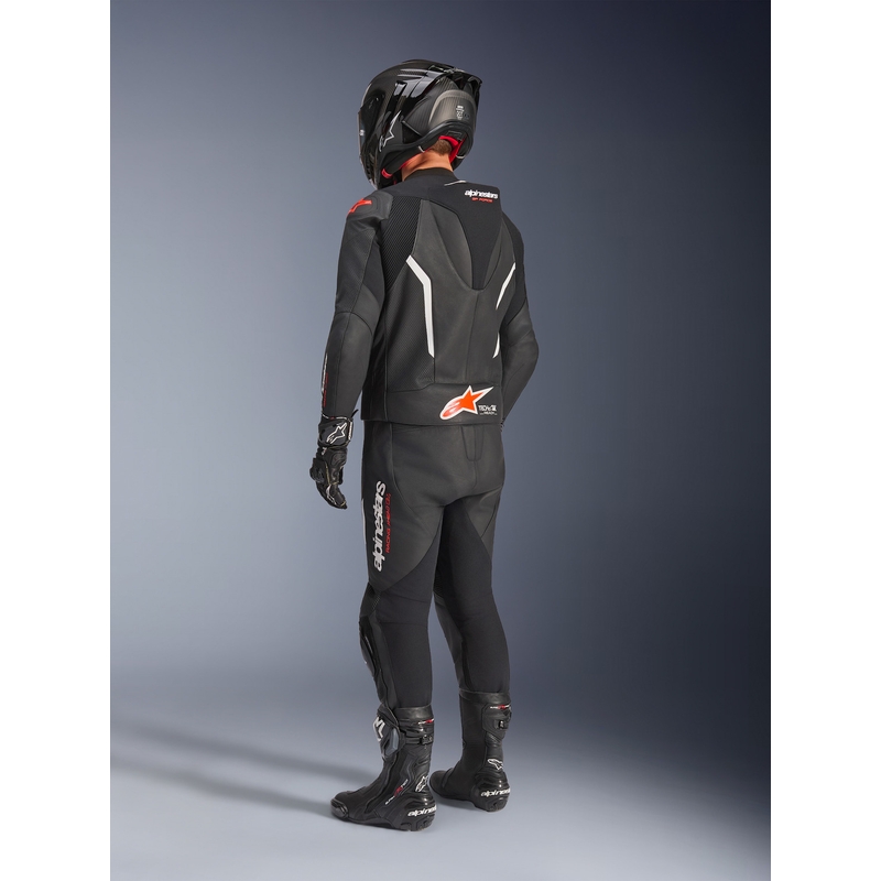 Alpinestars GP Force V2 tweedelig leren pak in zwart-wit-fluorrood