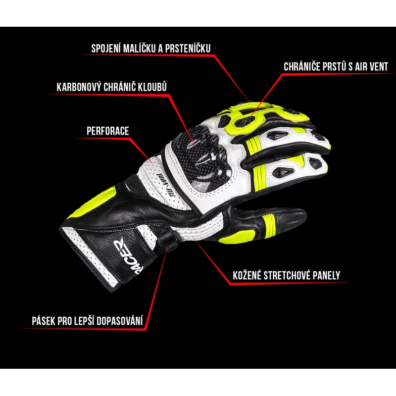 Rukavice na motorku Street Racer Evoline výprodej