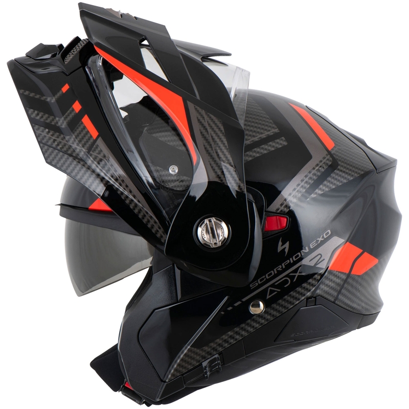 Scorpion ADX-2 LEWIS opklapbare motorhelm zwart-rood
