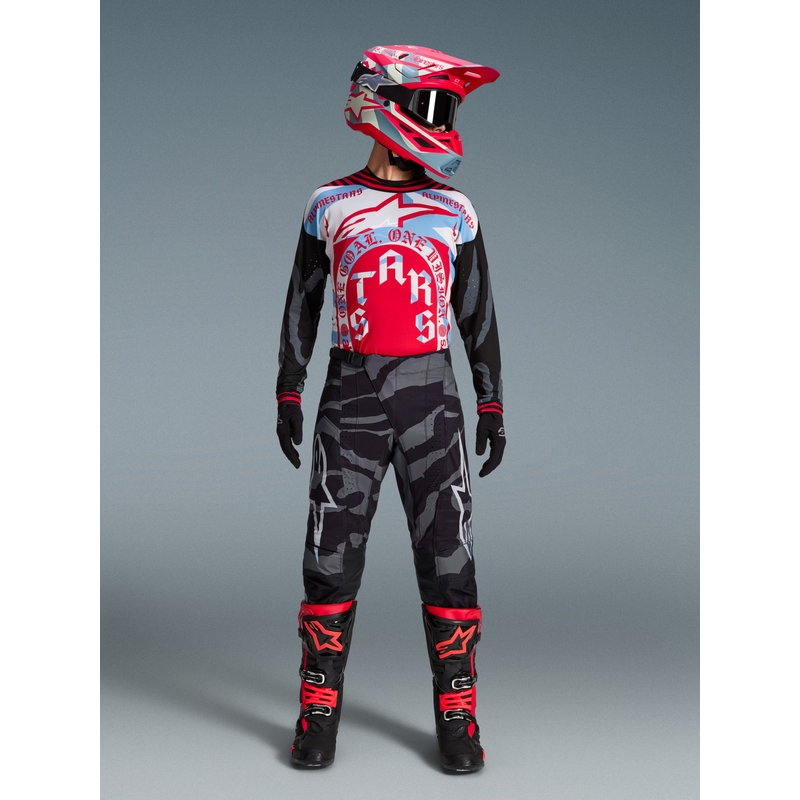 Alpinestars Techstar limited edition Beast Coast motorcrossbroek grijs-zwart-oranje