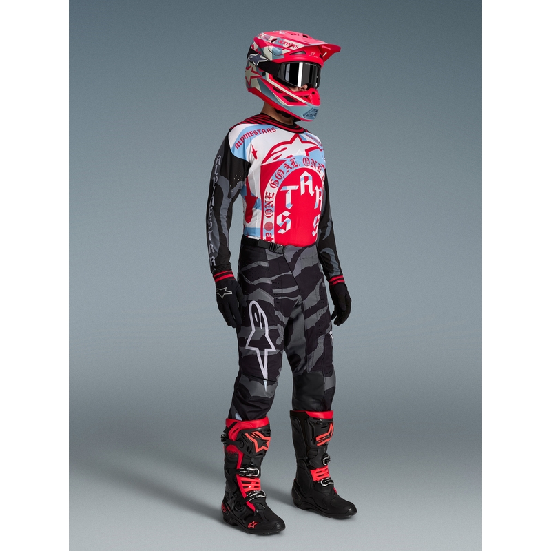 Alpinestars Techstar limited edition Beast Coast motorcrossbroek grijs-zwart-oranje