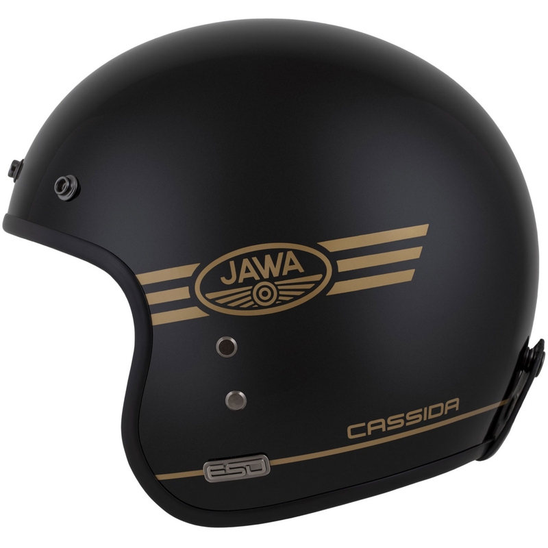 Cassida Eso Jawa Pérák open helm zwart parelmoer-goud
