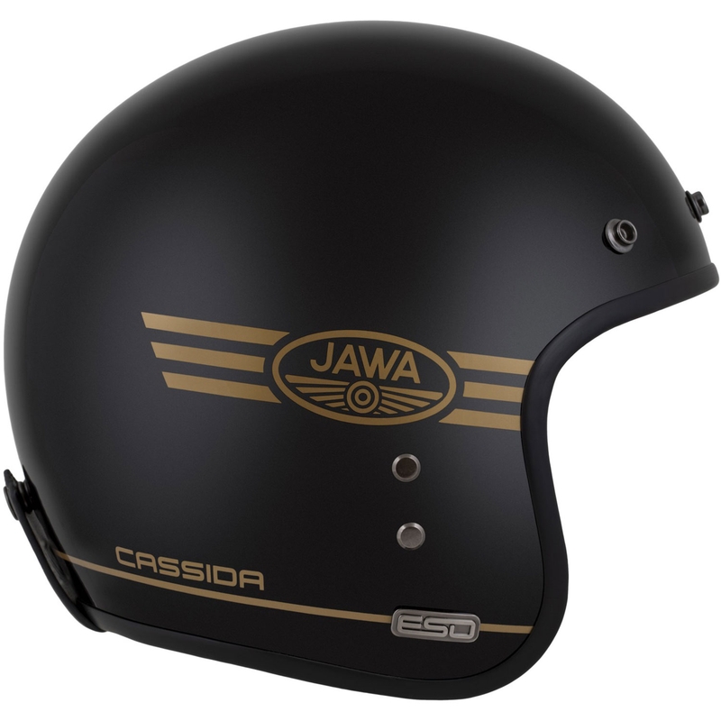 Cassida Eso Jawa Pérák open helm zwart parelmoer-goud