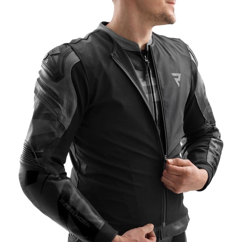 Leren motorjas Rebelhorn Inferno zwart