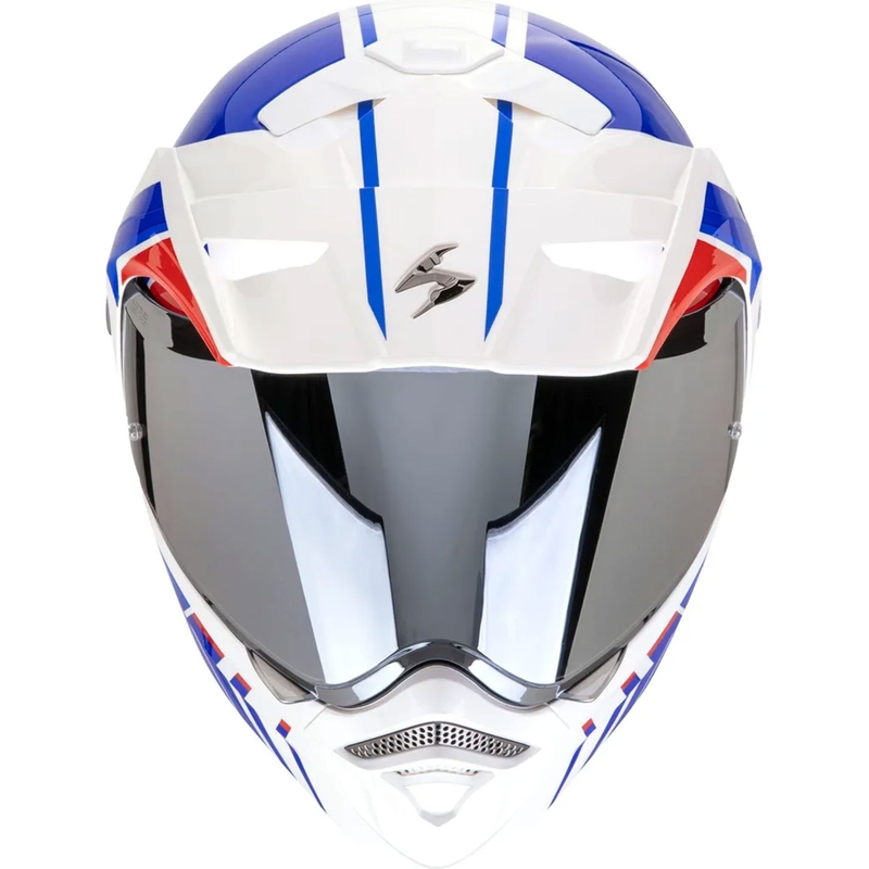 Opklapbare motorhelm Scorpion ADX-2 LEWIS wit-blauw-rood