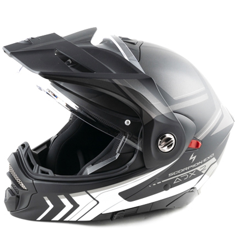 Scorpion ADX-2 LEWIS opklapbare motorhelm matzwart-zilver