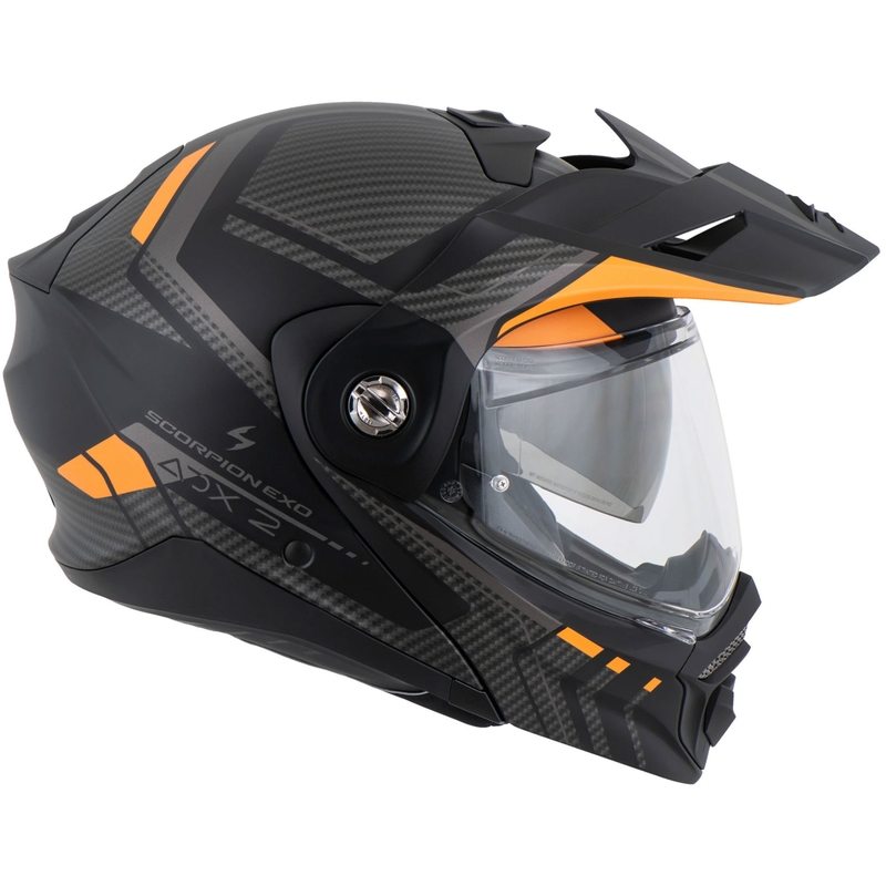 Opklapbare motorhelm Scorpion ADX-2 LEWIS mat zwart-oranje