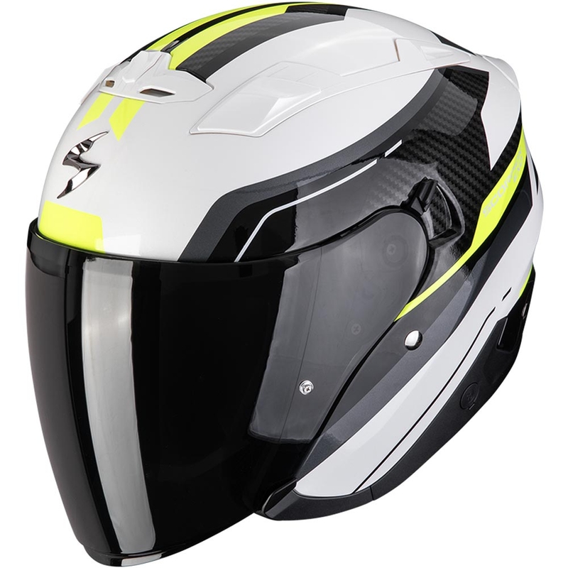 Scorpion EXO-230 Hipe open face motorhelm wit-zwart-fluo geel