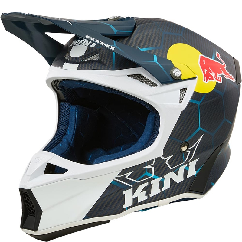 Motocrosshelm KINI Red Bull MXC2 2.0 blauw-wit