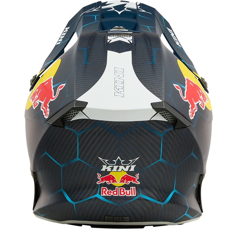 Motocrosshelm KINI Red Bull MXC2 2.0 blauw-wit