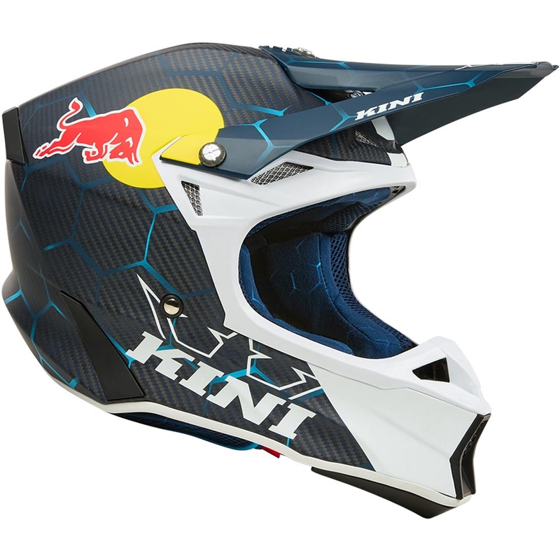 Motocrosshelm KINI Red Bull MXC2 2.0 blauw-wit