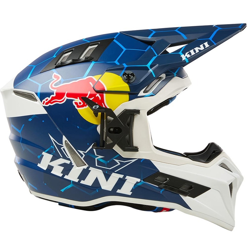 Motocrosshelm KINI Red Bull EXC blauw-wit