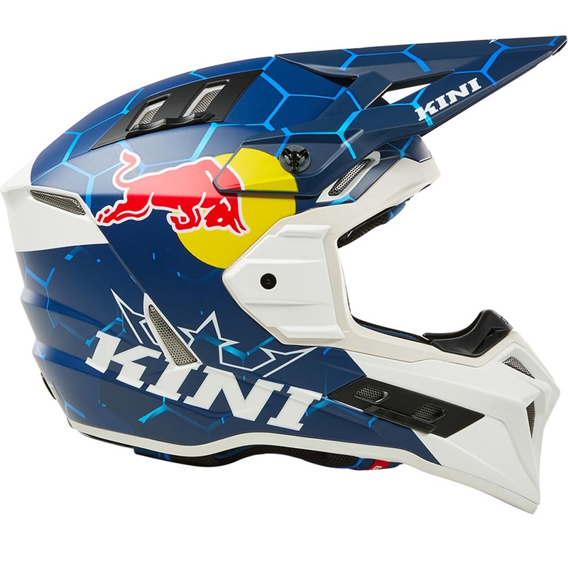 Motocrosshelm KINI Red Bull EXC blauw-wit