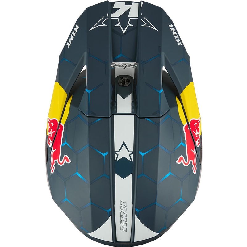 Kindermotocrosshelm KINI Red Bull MX3 1.0 blauw-wit