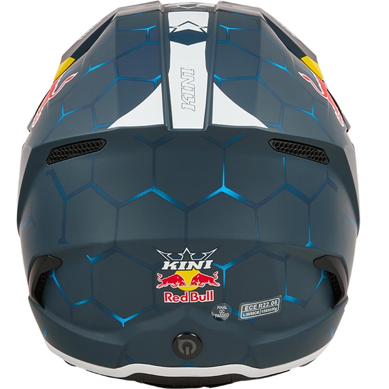 Kindermotocrosshelm KINI Red Bull MX3 1.0 blauw-wit
